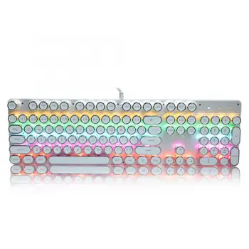 

gaming keyboard 900-5 Mechanical Keyboard with Retro Round Cap Computer Parts keyboard cover White