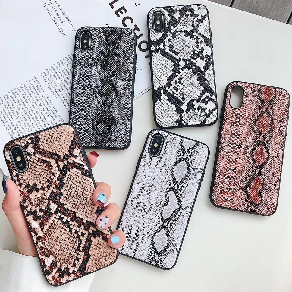 

Phone case For Samsung Galaxy S9 S10 Plus S10e Lite A50 A20 A30 A40 A20E Note 10 Snake Skin PU Leather case S20 ultra A91 M80S