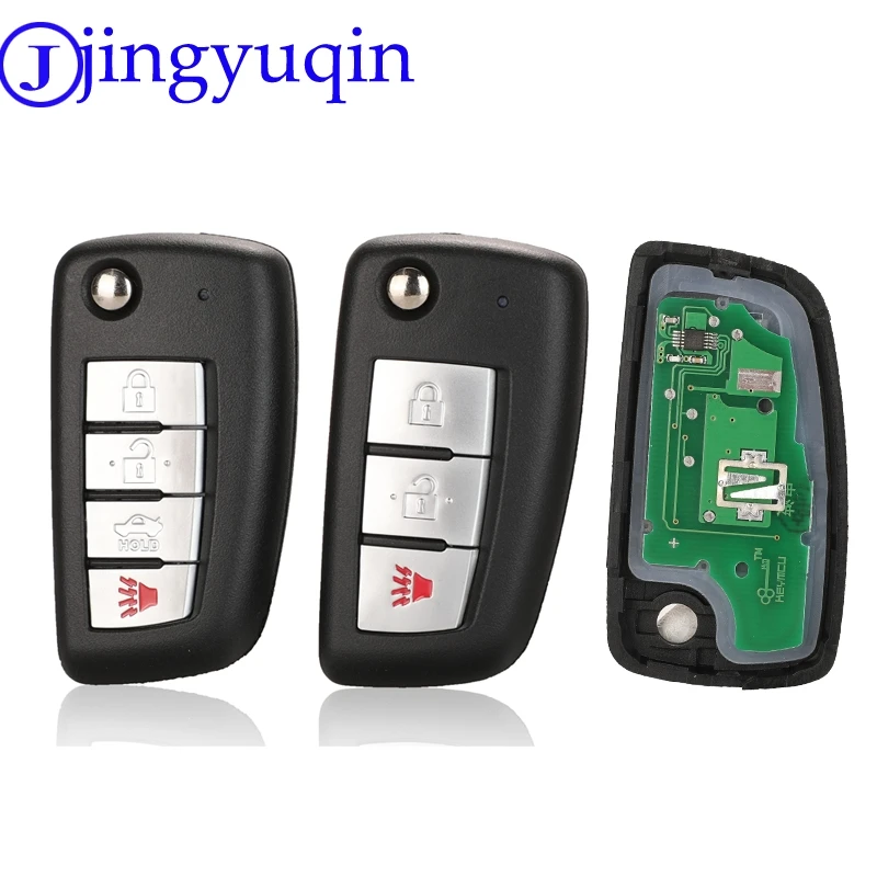 Jingyuqin 3 4 кнопки дистанционного флип-ключа оболочки для Nissan X-trail Qashqai Altima Maxima Genesis Sentra Versa NSN14 Blade 433/315 МГц