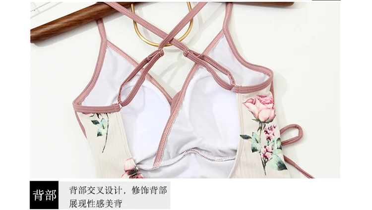 Bikini Monokini One Peice Swimsuit Women Swim Dress Suit Swimming Gir For Girl Broken Flower Cover Back Push Up Spandex