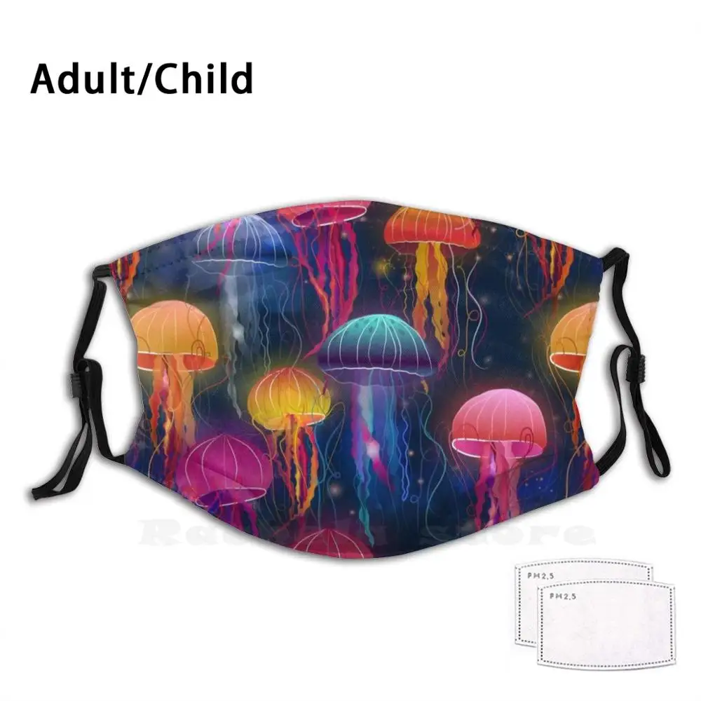 

Neon Jellyfish On Parade Adult Kids Anti Dust Filter Diy Mask Underwater Jellyfish Glow Glow In The Dark Sea Life Sealife Jelly
