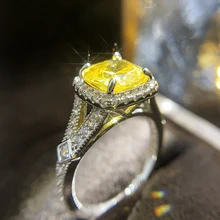 Huitan новый модный желтый кубического циркония камень для женщин