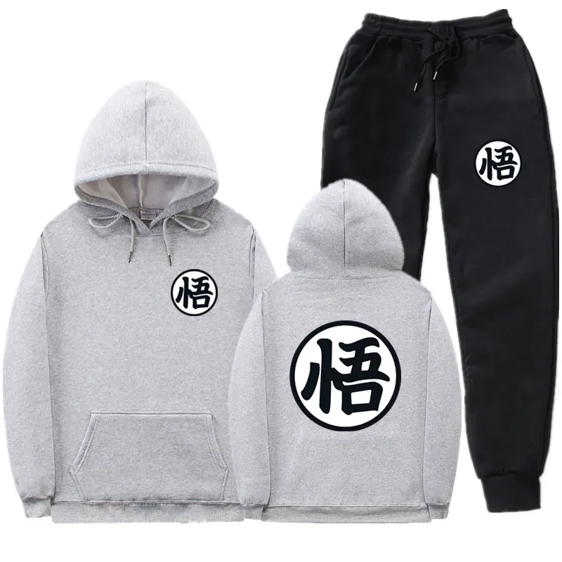 Grey MK46 Флисовые худи Dragon Ball и Штаны уличная вуконг» черепаха свитер с капюшоном Для мужчин Для женщин костюм Keep теплые тренировочные брюки костюм - Цвет: Grey MK46