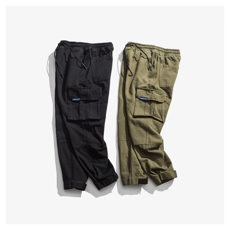DS мужская одежда | осенние Популярные Брендовые повседневные обтягивающие брюки мужские комбинезоны с несколькими карманами на липучке