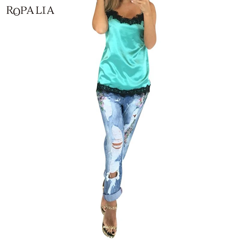 Hot Sale Ladies Satin Camis Female Sleeveless Summer T-shirts Satin Top With Lace Camisole Sexy Tank Tops Women Shirt