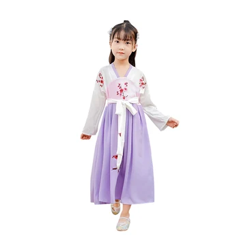 

Chinese Traditional Princess Costume Age For 3 - 12 Yrs Baby Girls Hanfu 2021 New Spring Long Dress Children Clothes Kids Frocks