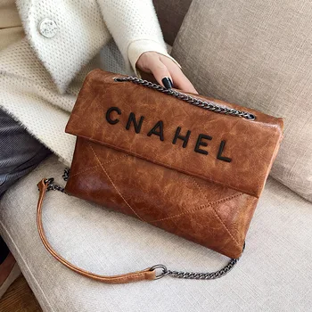 

Leather Bag Female 2019 New Fashion Chain Retro Minimalist Woman Bag