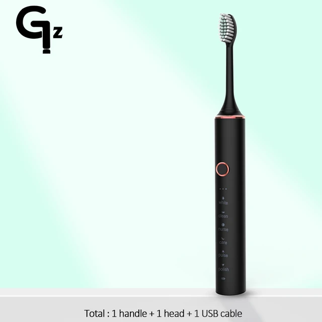 GeZhou Electric Toothbrush Sonic Toothbrush Rechargeable IPX7 Waterproof 6 Mode Travel Toothbrush with 8 Brush Head best gift N100black 1