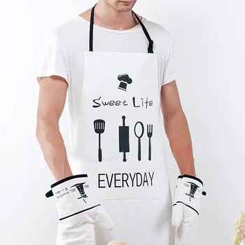 

Creative Brief Cotton Kitchen Apron Sweet Life Everyday Adult Bibs Home Cooking Baking Cleaning Aprons Kitchen Accessories