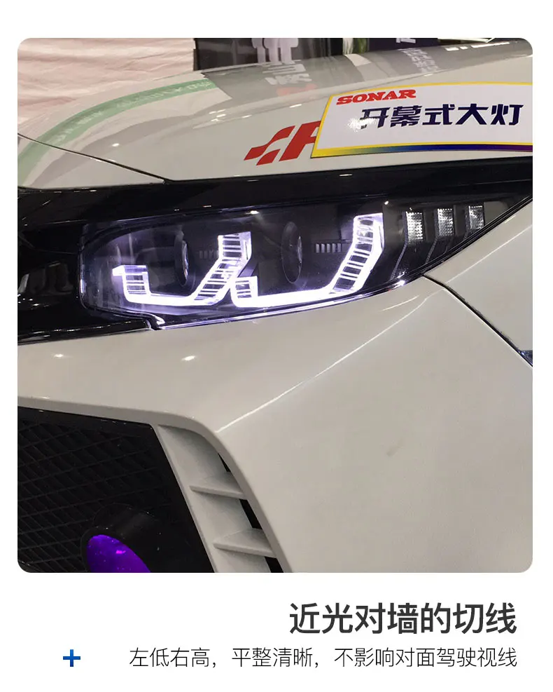 AKD автомобильный Стайлинг для Honda Civic фары- Civic X светодиодный светодиодные дневные ходовые огни на передних фарах HID фара Angel Eye Bi Xenon аксессуары