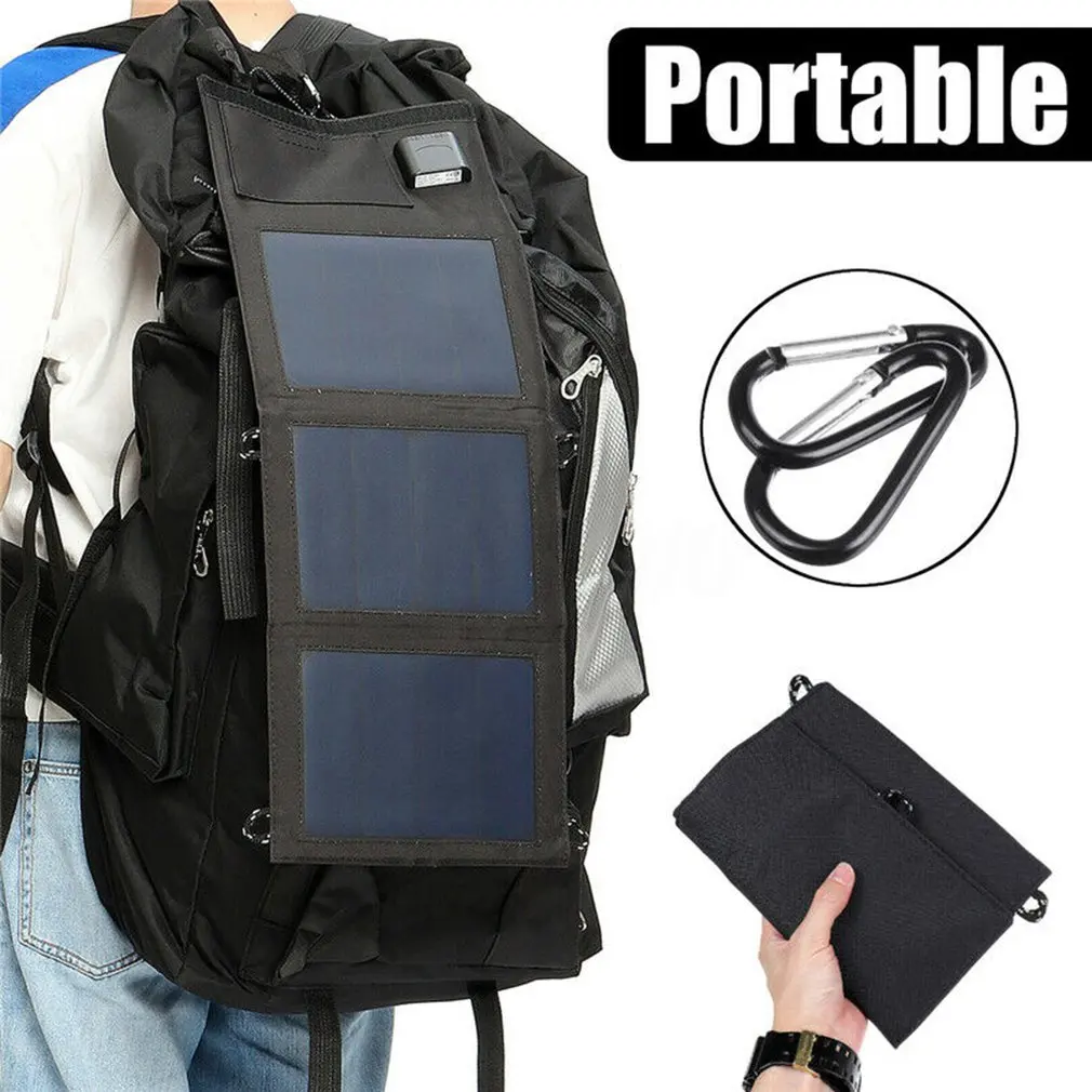 20W Dual USB Solar Panel Foldable Power Bank Panel Camping Hiking Phone Charger Charger Panel Power Pack