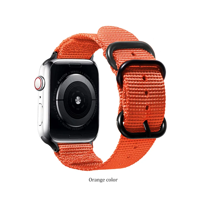 Лидер продаж, нейлоновый ремешок для наручных часов Apple Watch, версии 4/3/2/1 спортивный браслет аксессуары, 42 мм, 38 мм, 40 мм 44 мм, ремешок для наручных часов iwatch - Цвет ремешка: Orange