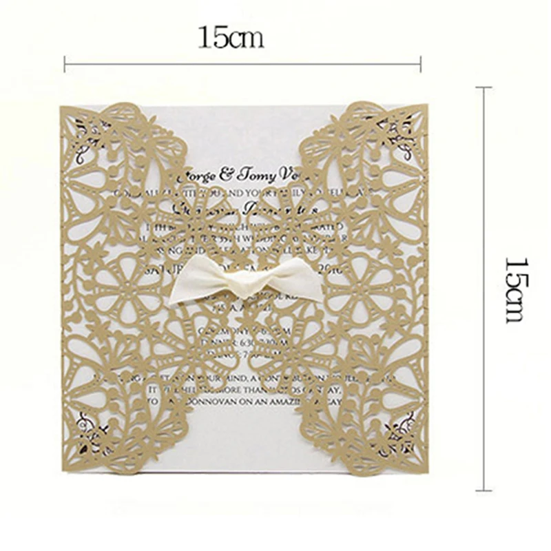  50pcs Wedding Invitations Lace Pattern Cards Laser Cut Paper Cards Announcement Greeting Postcards  - 4.00044E+12
