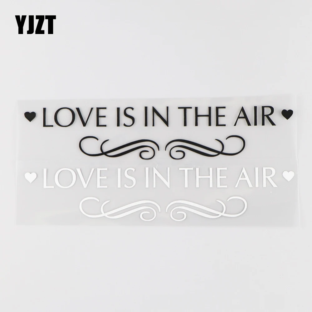 YJZT 19.7X3.7CM LOVE IS IN THE AIR Car Sticker Word Cartoon Accessories Vinyl Decal Black/Silver 4C-0037 | Автомобили и мотоциклы