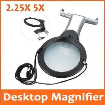 

2.25X 5X LED Illuminated Reading Sewing Embroidery Magnifying Glass with Neck Strap Cross Stitching Lupa Magnifier