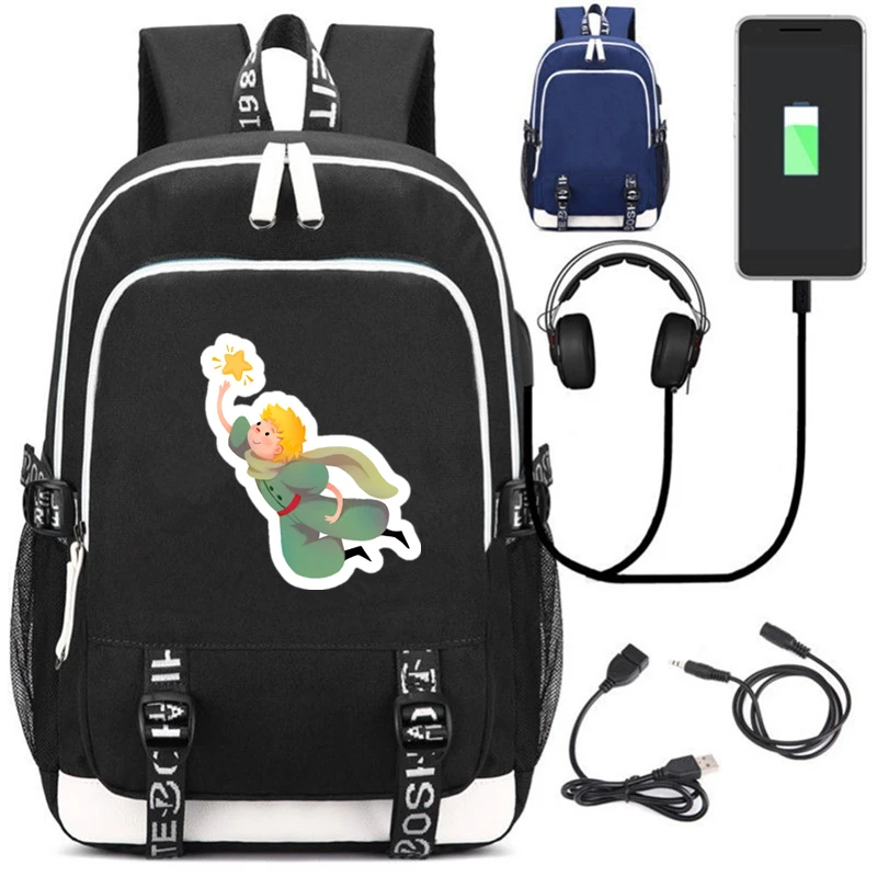 A Рюкзак mochila для студентов с зарядкой через USB, школьная сумка, Музыкальный Рюкзак с гарнитурой, рюкзак для отдыха, дорожная сумка - Цвет: A