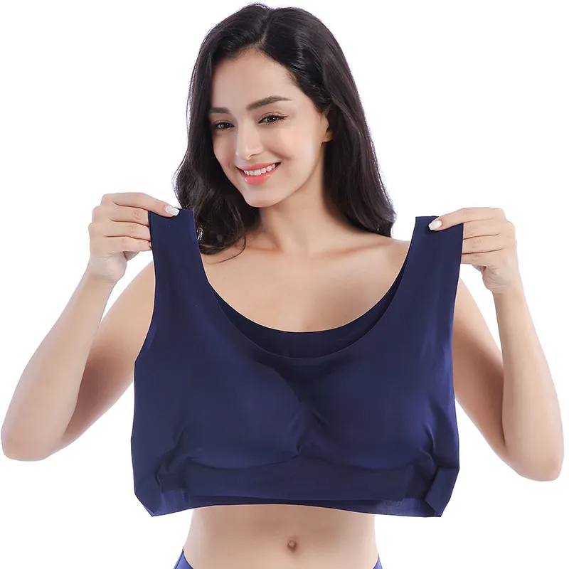 push up Bra plus size 90D Sport Bras for Women Seamless Bh Comfortable wireless Bra Women Vest Padded bralette Black brasiere