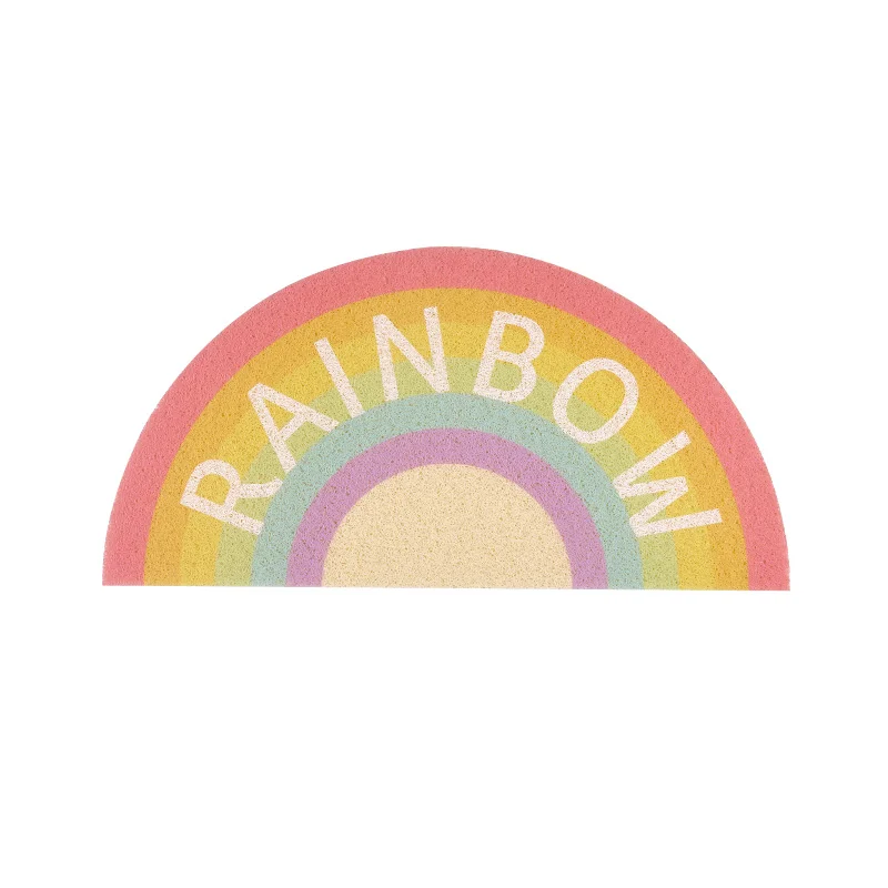 Rainbow Скребок для обуви, дверной коврик для помещений и улицы, устойчивый к погодным условиям, нескользящий коврик для пола, коврик для входа, водонепроницаемый, прочный, солнце и луна - Цвет: Rainbow