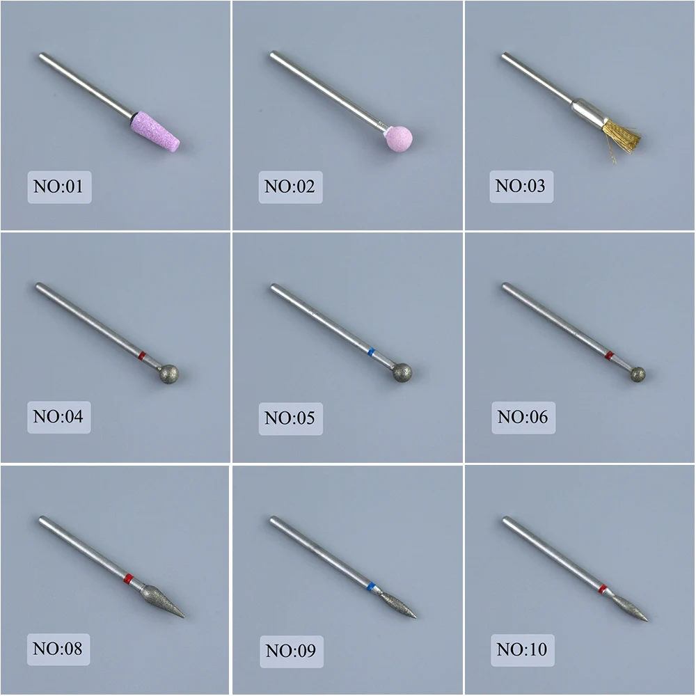 Diamond Nail Drill Bit Milling Cutter Manicure Burr Cuticle Clean Electric Cutter Rotary Drill Bits Accessories Nail Files