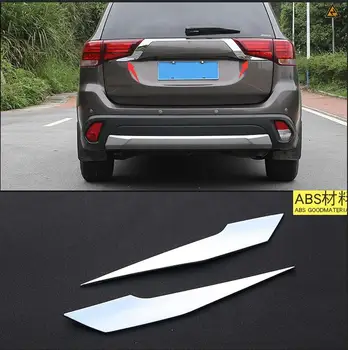 

Car styling Fit For Mitsubishi Outlander 2016 2017 2pcs/set Rear Light Strips ABS Chromed Plastic External Taillight Decoration