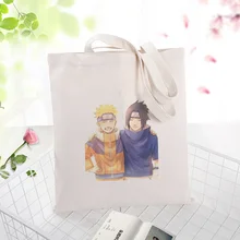 Наруто Холщовая Сумка для покупок ежедневное использование Сумка-тоут текст DIY пользовательский принт Логотип эко многоразовая утилизация