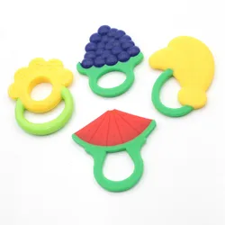 Jouet de dentition et de massage pour bébé, anneau de dentition en Silicone pour les dents des bébés, accessoires à mâcher pour nouveau né, 1 pièce 