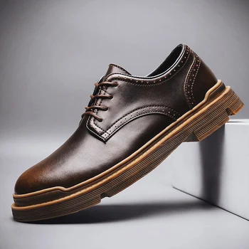 

Spring Men Young Casual Shoes Discount Leather Shoes For Mens Lace Up Men Work Shoes Black Mens Designer Sneakers Size 39-44