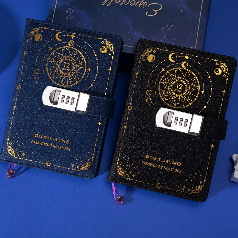

198x135mm 260pages Star Code Book Twelve Constellation Student B6 Girl Heart Notebook Locked Diary Notepad