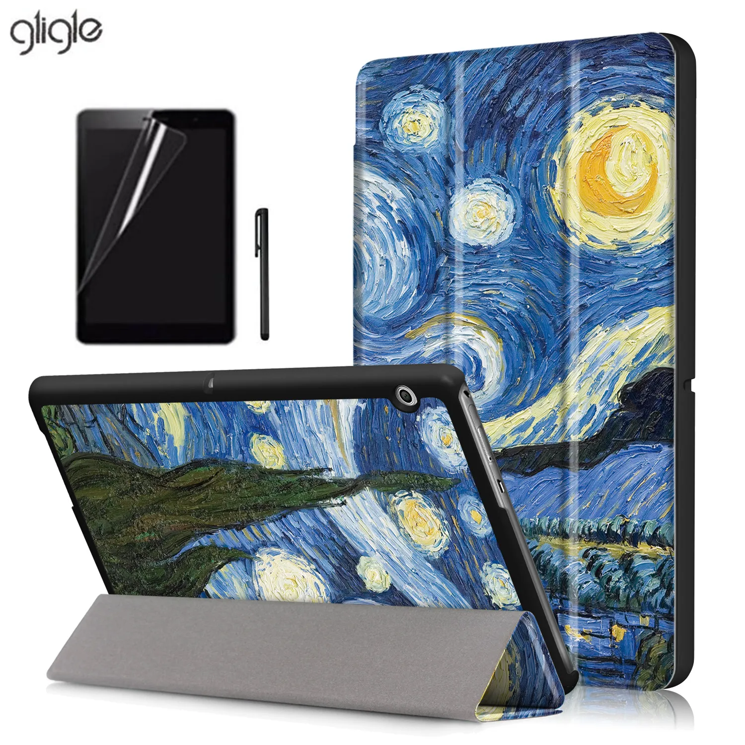Кожаный чехол gligle с подставкой и рисунком для Huawei Mediapad T3 10 9 6 дюйма искусственная