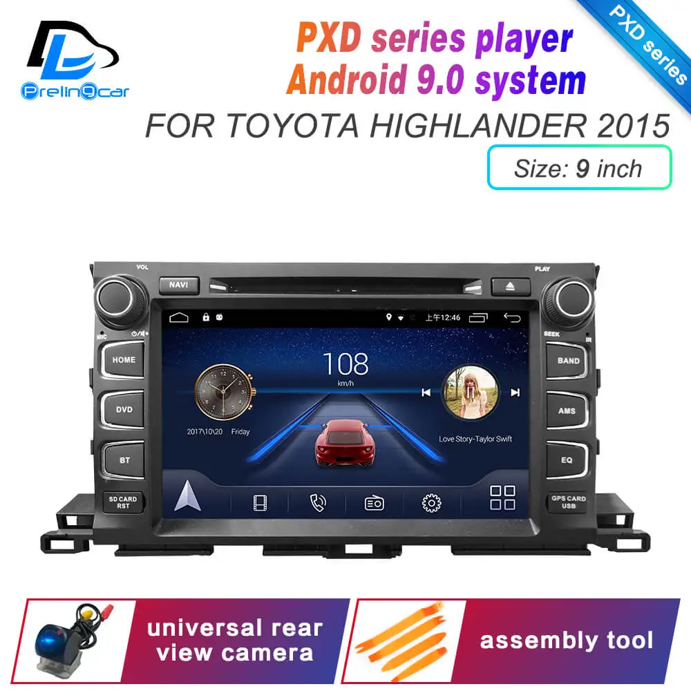 Android9.0 DSP сабвуфер 4G Lte мультимедийный dvd-плеер для toyota Highlander подголовник монитор Радио Стерео навигационная система - Цвет: PXD 9 Highlander