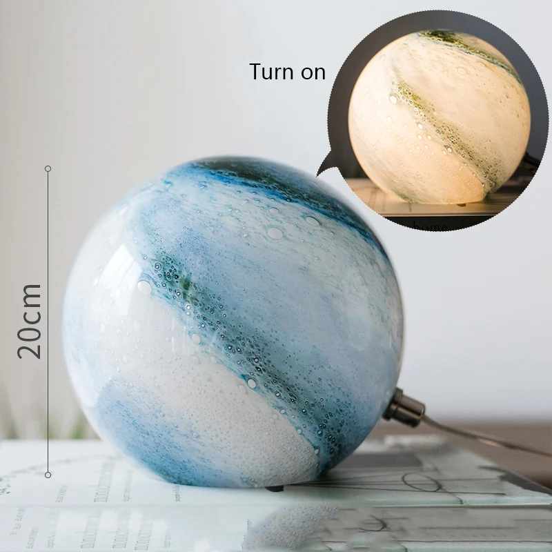 gliese Современный светодиодный абажур для настольной лампы, стеклянные настольные лампы для гостиной, спальни, столовой, прикроватный Лофт, настольная лампа для дома - Цвет абажура: gliese