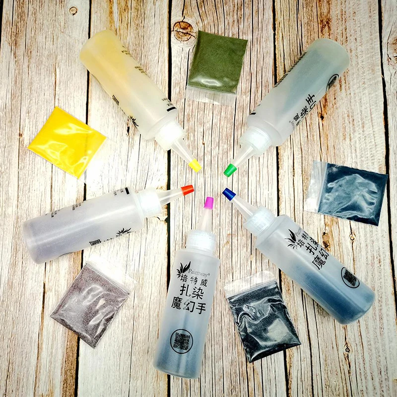 5-Colors Clothes Tie Dye Kit Vibrant Fabric Textile Shoes Paint Tool DIY natural fiber fabrics like cotton