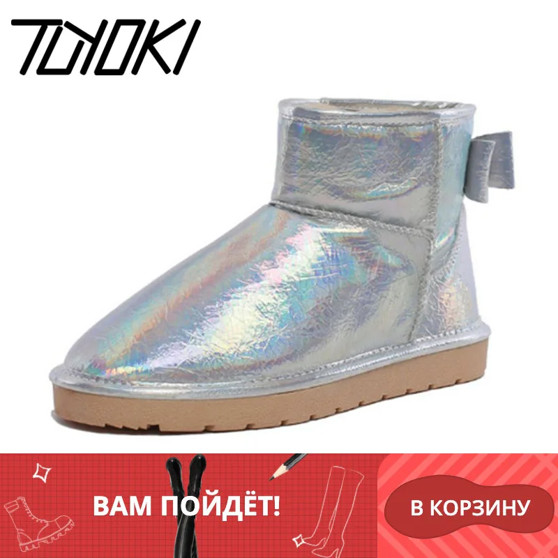 

Tuyoki Size 28-44 Winter Warm Snow Boots For Woman Solid Color Round Toe Plush Ankle Boots Casual Outdoor Women Footwear