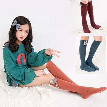 

Long Socks 40 cm Girls Kids Knee High Princess Children Winter Warm Breathable Cute Cotton Sock for 3-15 year