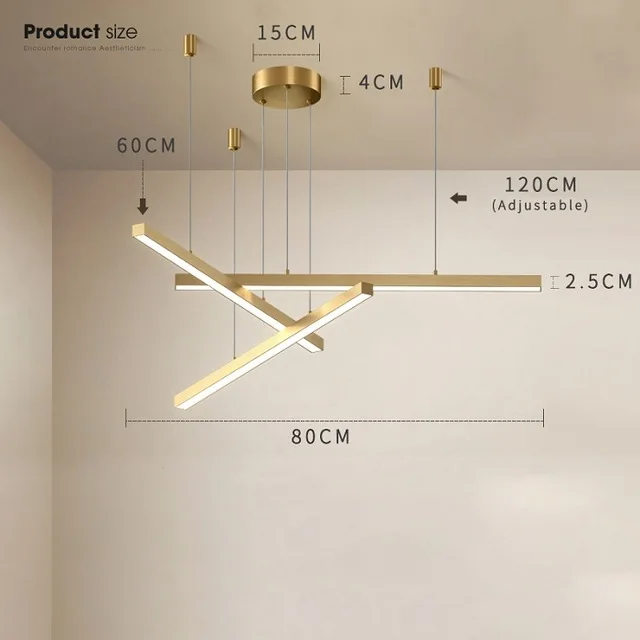 Современный минималистский офис длинная линия люстра освещение магазин выставочный зал полосы лампы для столовой гостиной светодиодный люстры - Цвет абажура: D80cm 3 lines 60cm