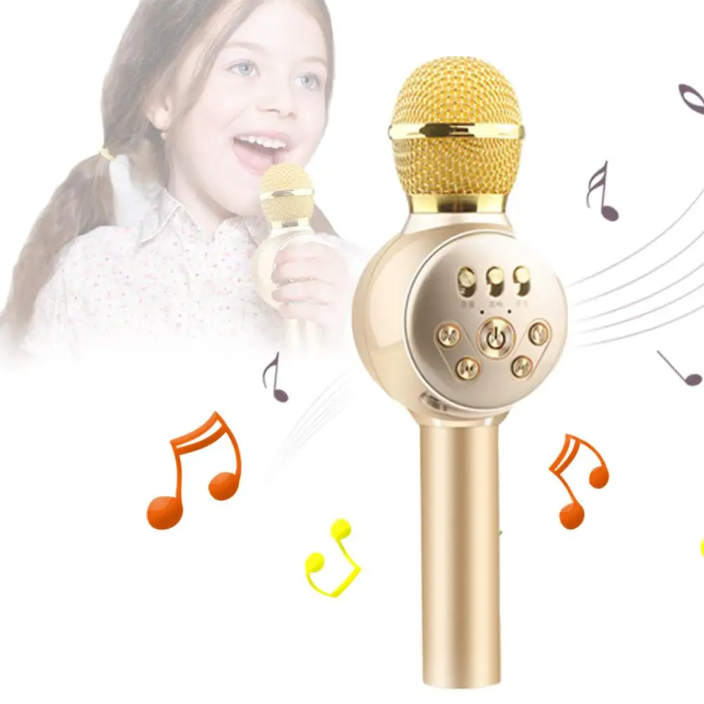 Красочные огни караоке микрофон беспроводной bluetooth-микрофон для караоке аудио караоке устройство для детей Подарки
