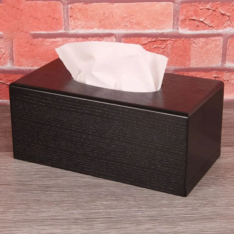 Wood Living Room Table Paper Tissue Box Paper Tray Storage Case Household Items
