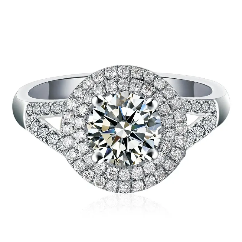 18K Золотое кольцо 2ct DVVS Moissanite кольцо с национальным сертификатом D008