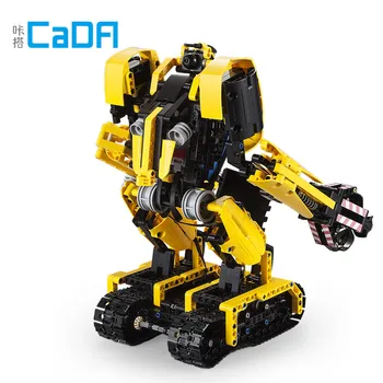 

DIY CaDA 930PCS Building Blocks Technic for Kids C51026 Boulders Robot Excavator Blocks Two Variant Shapes Interactive Play Toy