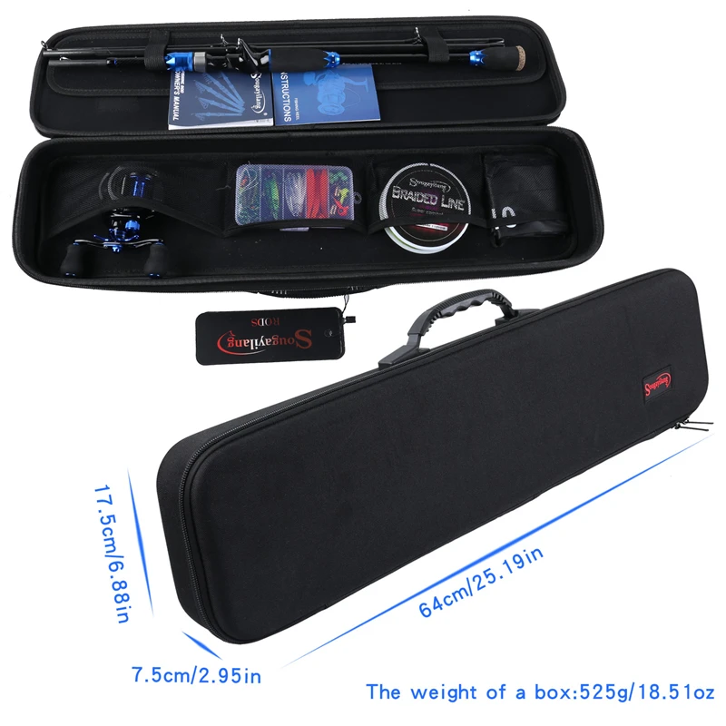 Sougayilang Portable Fishing Tackle Rod Bag Combo 4 Section Carbon Fiber Baitcsting Rod 10BB Reel Fishing Line Lures Hooks Combo Sougayilang Portable Fishing Tackle Rod Bag Combo 4 Section Carbon Fiber Baitcsting Rod 10BB Reel Fishing Line Lures Hooks Combo