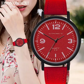 

Women's Classic Casual Leather Band Strap Quartz Watch Ladies Watches Stainless Steel Round Analog Clock Wrist Bracele Watch