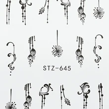 1 шт черная наклейка с абстрактным узором цветок передача воды Аппликация слайдер украшения для ногтей, используется для паста для ногтей Фольга голова