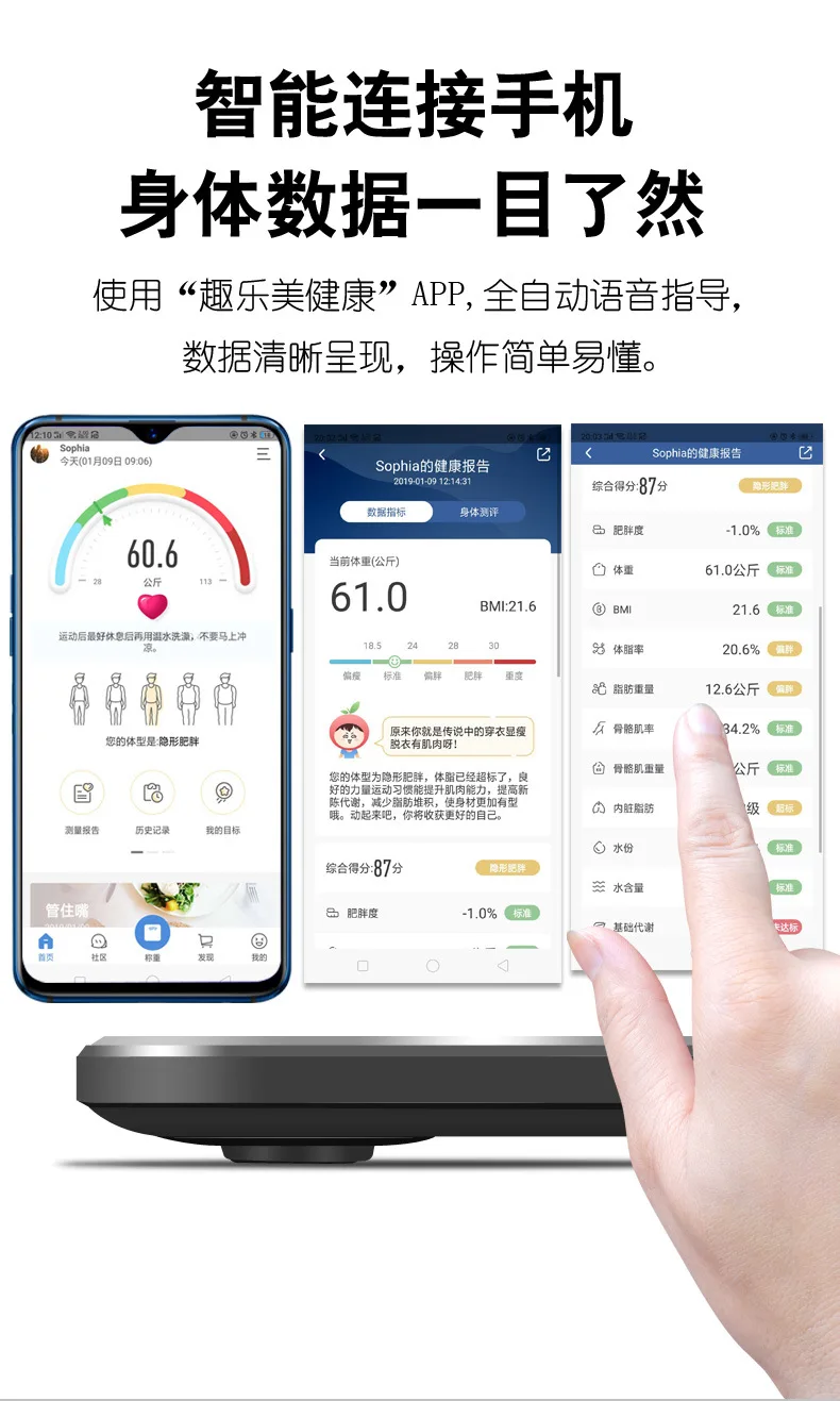 Свободные Sakura умные Bluetooth весы для жира Большие весы Точность поверхности электронные весы Женская поддержка на заказ один
