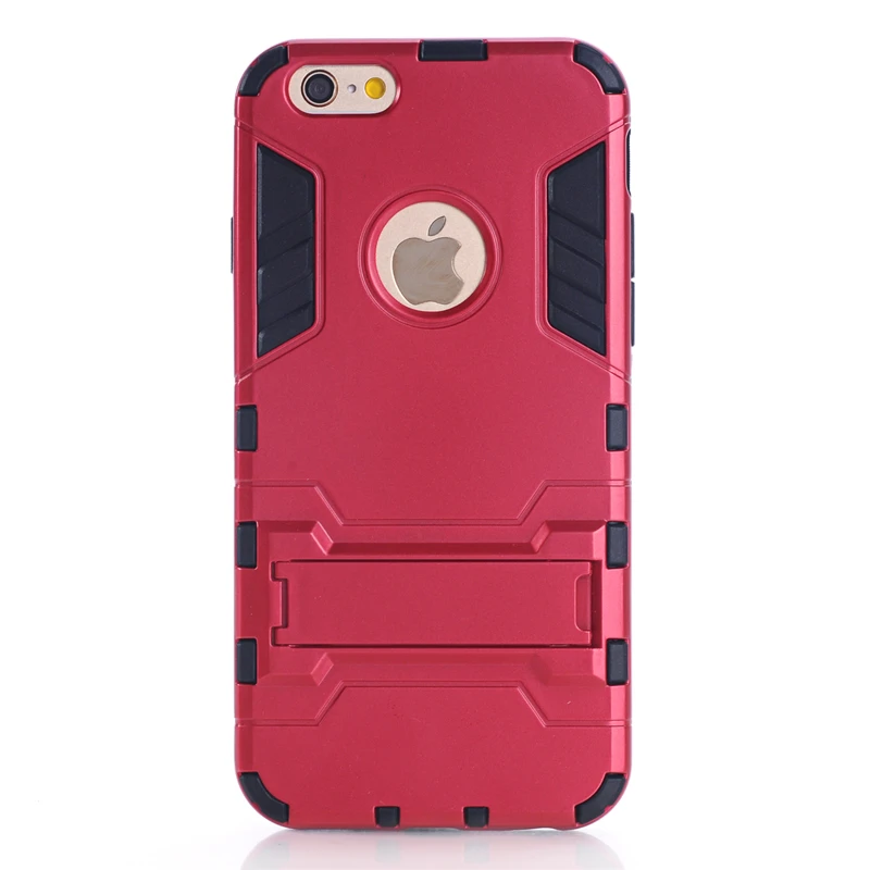 Red Yuhashi противоударный жесткий чехол с подставкой для iPhone 5 SE, защитный чехол с держателем для задней панели телефона, для iPhone 5S, SE чехол-бампер - Цвет: Red