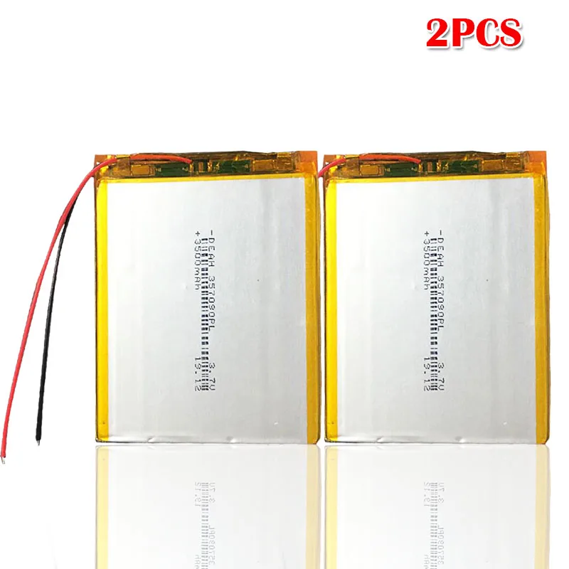 3,7 V 3500mah 357090 литий-ионный аккумулятор для Перезаряжаемые батарея U25GT батарея для планшетного ПК для Suo Лисинь S18 7/8/9 дюймов планшетный ПК ICOO - Цвет: 2pcs