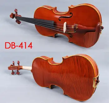

Master Violin 4/4 Tiger Flame Maple Handmade Stradivari Violin Case Bow #414