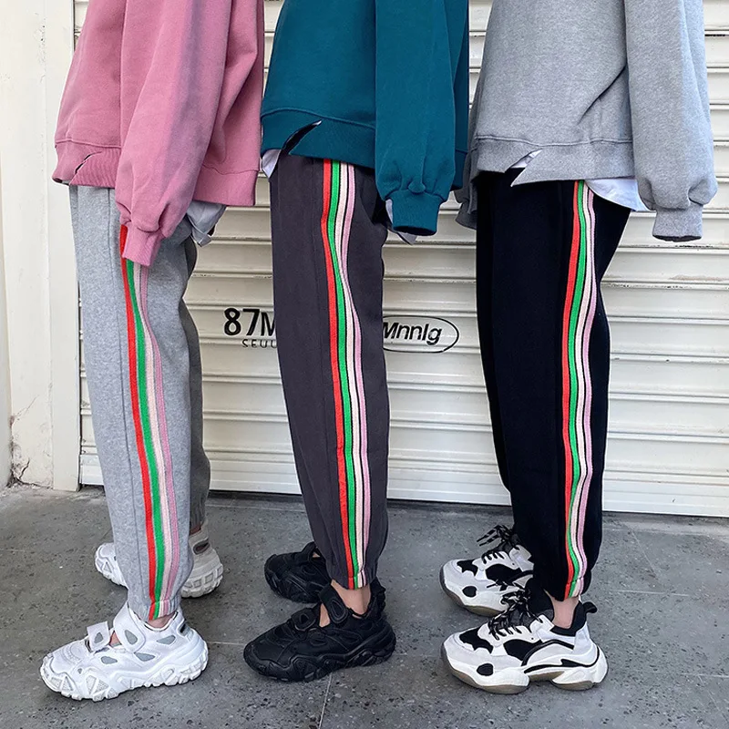 

2020 Spring And Autumn New Style 3-Color Knitted Sports Casual Capri Pants Men's Teenager-Style Fashion
