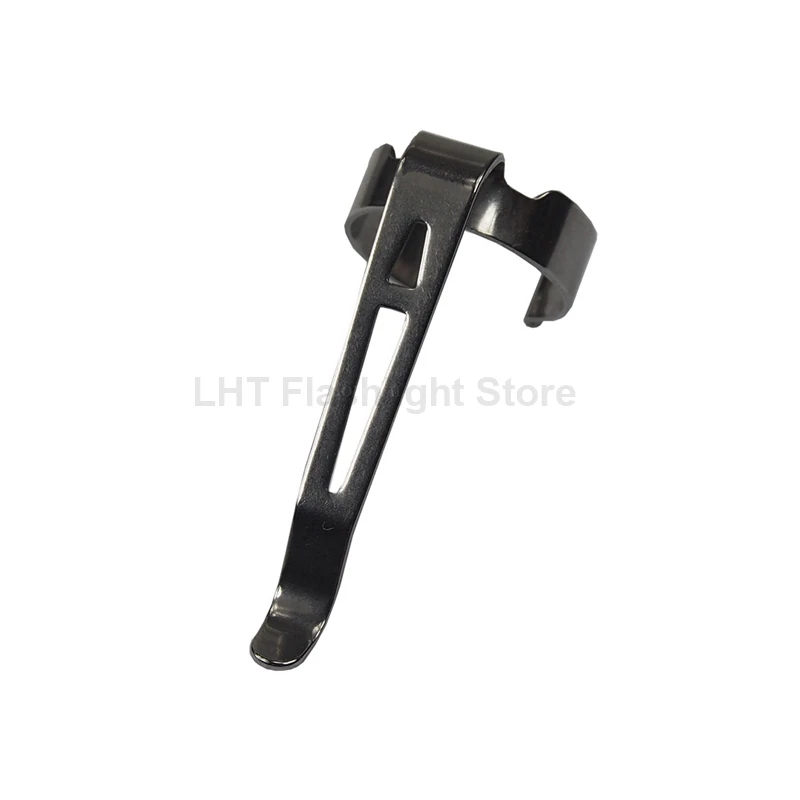DIY 46mm(L) x 19mm(Dia.) Stainless Steel LED Flashlight Pocket Clip - Silver ( 1 pc )