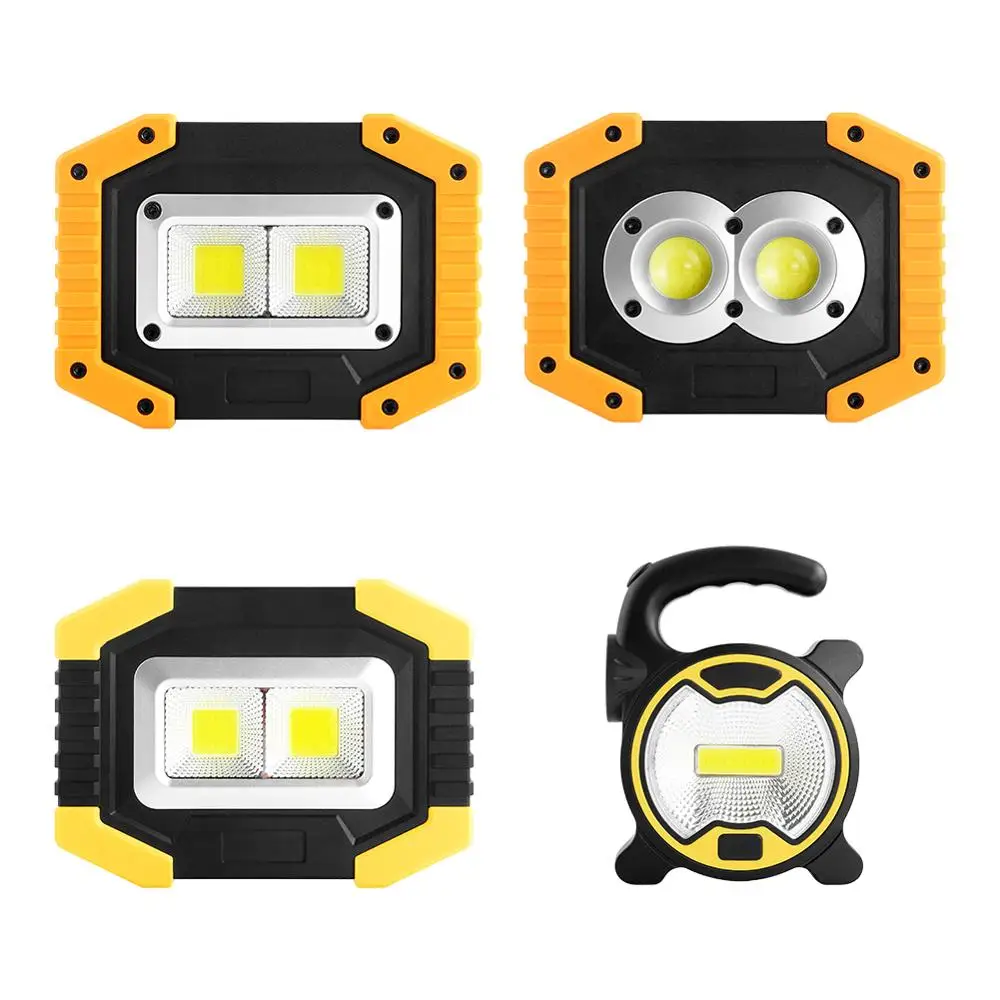 Портативный COB Светодиодный прожектор Наружная Рабочая лампа для кемпинга Рыбалка ремонт фонарика автомобиля ультра яркий светодиодный 18650/AA/на солнечных батареях