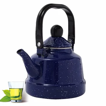 

1.0L Pure Blue Kettle Brief Enamel Flower Kettle Used on Electromagnetic Tube Hea Tea Kettle Water Jug